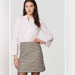 Loft Diamond Jacquard Black/Gold Shift Skirt Size 4 EUC